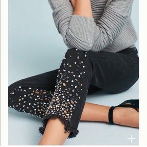 Anthropologie Pilcro and the letterpress Rhinestone Jeans black